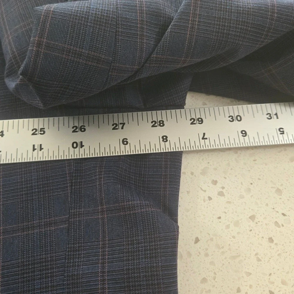 Murano Mens 3 Piece Suit 4XB Navy Blue Plaid Blazer Vest Pant Big Tall NWT 48x30
